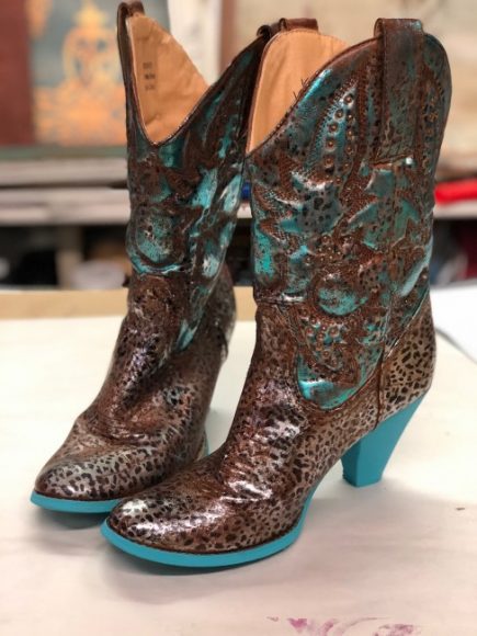 Cowgirl Boots with Metallic Foils