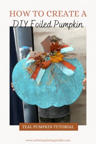 DIY Foiled Teal Pumpkin: Foils & Fauxy Rollers